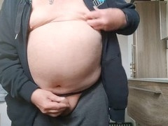 Getting off in the bathroom while playing with clothes and draining it all out