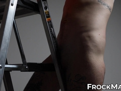 Inked Aiden Dean passionately rubbed and fingered his pink gorgeous pussy