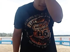 Jerking off in a public place