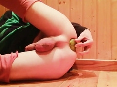 Youthful Faggot Shovels a Xxl Pear Gag down his Taut Bootie