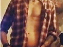 bearded man cums and tastes it