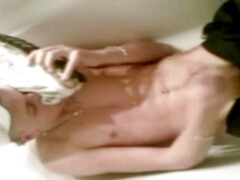 Sneakers solo and piss masturbation at home