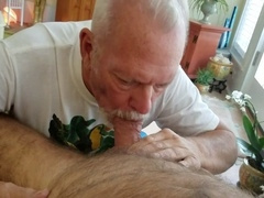 Oral job, furry-body, big-cock