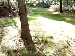 Running with Cock Out in the Trees