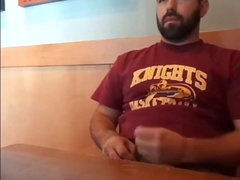 Bearded Bro Public Jerk Off in A Coffee Shop 4