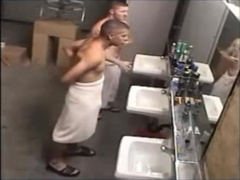 Haircut for a naked soldier