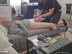 Straight New Building-Neighbor With Huge Dick Tries Out His First Male Blowjob