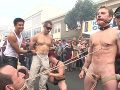 Sex party with a couple of dominant and submissive lads