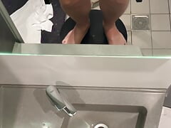 Hard and massive cumshot over the sink