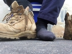 Foot, farming, holes in socks