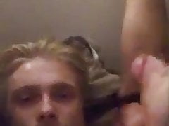 Ginger cum on belly