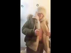 Furs try on and wanking in furs