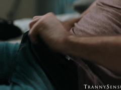 TS Daisy Taylor catches stepdad Pierce Paris jerking then fucks him