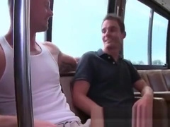 Straight guy sucking in a public bus