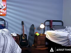 ADULT TIME - Horny Twink Asher Day Rides His Roommate Harley Xavier's Cock After Caught Masturbating