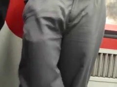 Str8 security guy bulge in metro