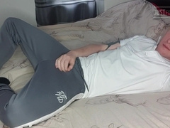 Scally ginger british strokes and shoots a load