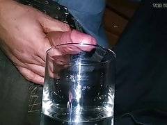 Heavy cum in glass