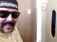 Gloryhole amateur cocksucking DILF spoils cock with mouth