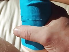 Straight guy in short jerk off with masturbator Cumshot