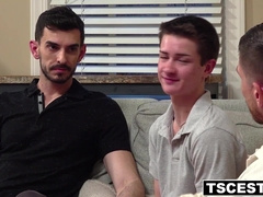 FTM Colby Tate Spitroasted By Step-father Stud And Stepuncle Derek