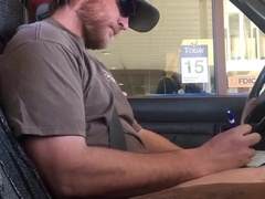 Crazy Fellow Bustin A Ball Sack at the Bank Arms free-for-all Public Spunk
