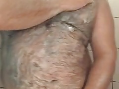 Daddy Bear shower and cum