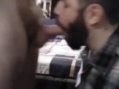 Sub sucking and feeding on his man's load 5