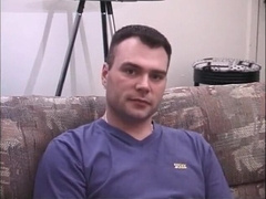 Young geeky man opens his gams broad for his beau to screw his culo