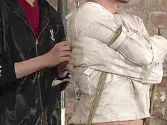 Ashton directing Izan to butt ravage Scott as he masturbates him off