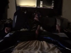 Puppy latex self bondage 3