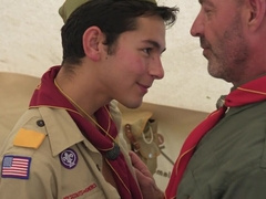 Twink gets ass fucked during camping by drill instructor