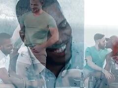 Strip poker turns into bbc gay interracial orgy