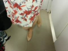 Beige Patent Pumps With Pantyhose Teaser 21