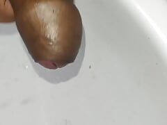 Hand practice in bathroom