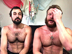 Bearded hunks Mason Lear & Brian Bonds have some fun in quarantine