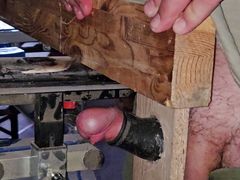 Stick cock in a tube and cum