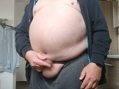 Getting off in the bathroom while playing with clothes and draining it all out