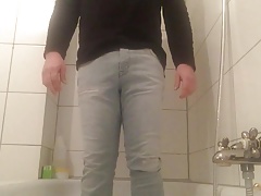 pissing in jeans