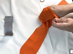 Unpacking New Orange Falke Rib-socks Let Me Jerk off Directly
