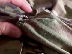 Shooting a creamy load while wearing a colorful jock!