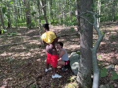 Cruising While Hiking! Twunk Takes BIG BLACK COCK Internal Cumshot!