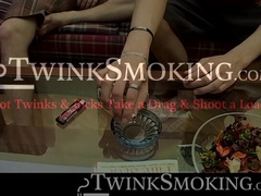 Twink buddies Jerry and Sonny were smoking and ass fucking on the couch