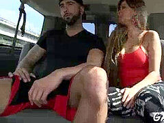 crazy shlong railing inside a car