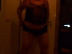 CHETTO FRIDAY NITE  R 'n' R . SHORTS, A TOP  'ND BIG BELLY