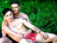 Genuinely gorgeous studs Dato Foland and Levi Karter fuck outdoors