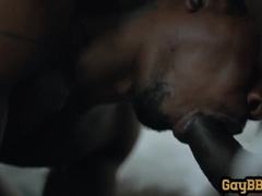 Homosexual hairy man inked duo enjoy spunky analsex on the sofa