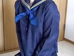 Ejaculation by Sailor Suit Masturbation