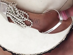 Cuckold cumming on his wifes shoes 2
