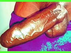 Athletic man jerks his big hard dick